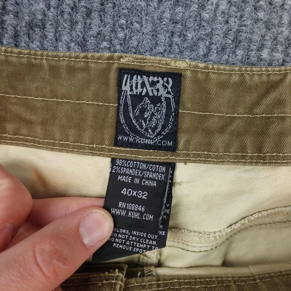 Kuhl Rydr Pants Mens 40x32 Brown Canvas Vintage Patina Dye Workwear Outdoor - Picture 3 of 9